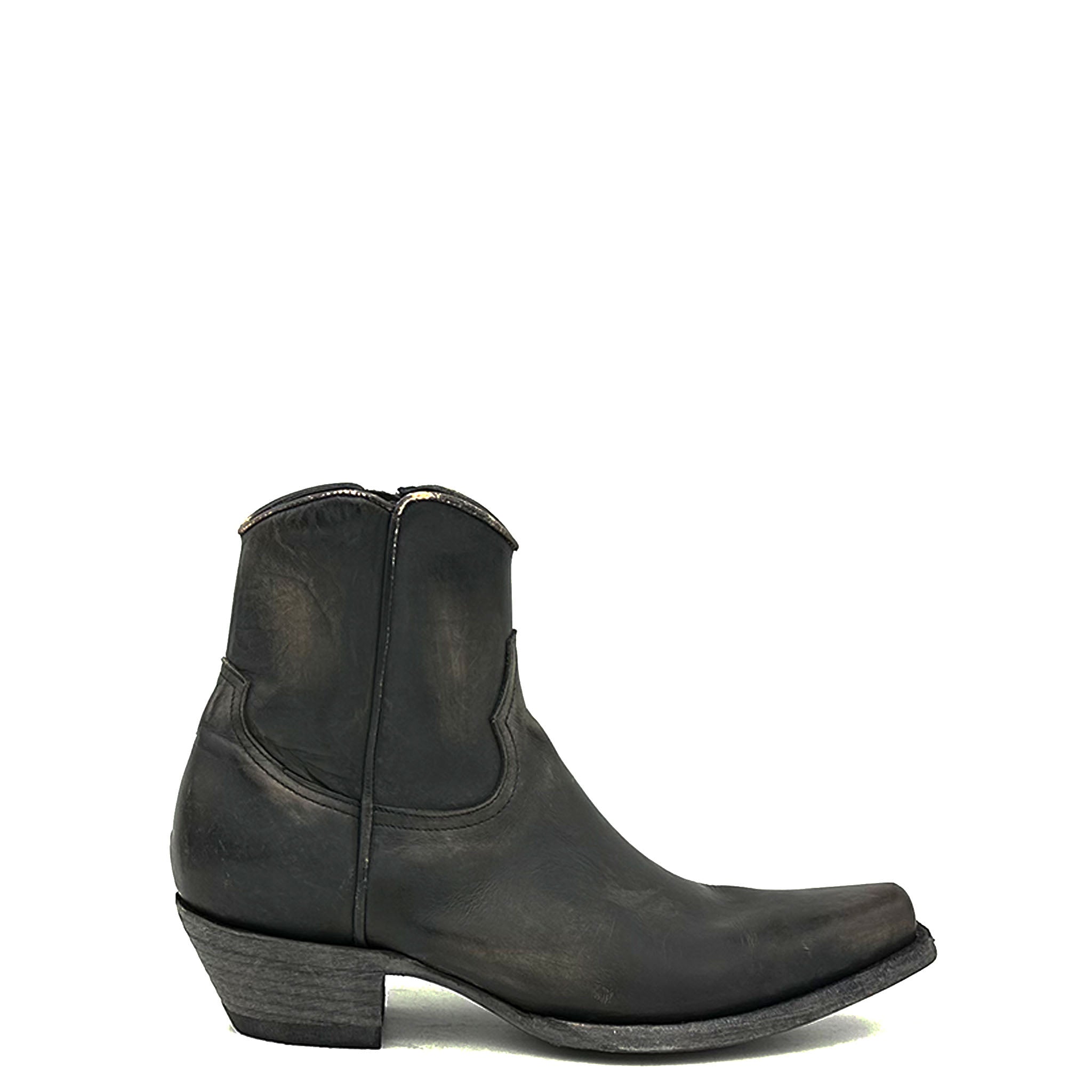 Zipper Mens Ankle Western Boots Chase Ankle Zip In Distressed Black