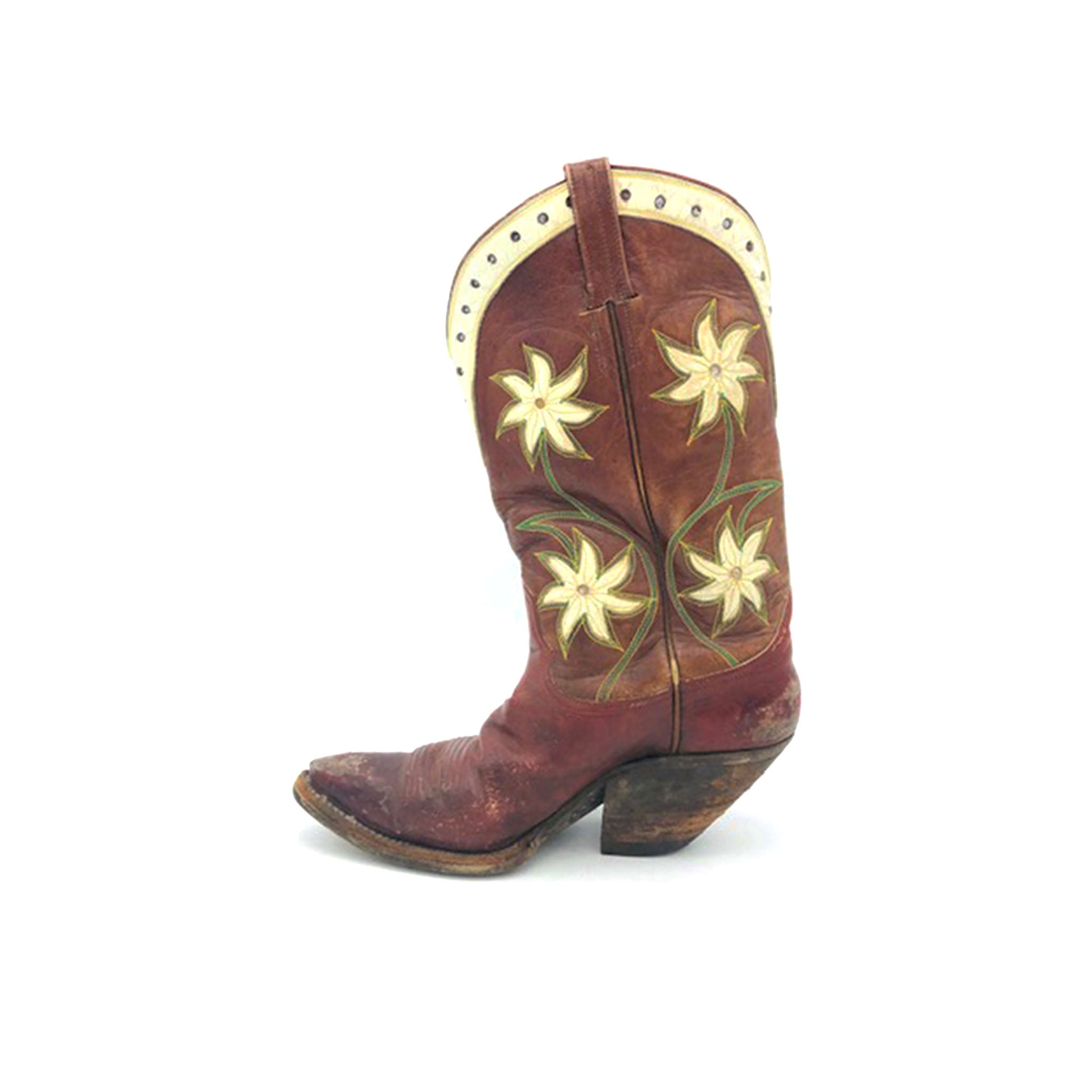 Handmade Women's Cowboy Boots, Burgundy