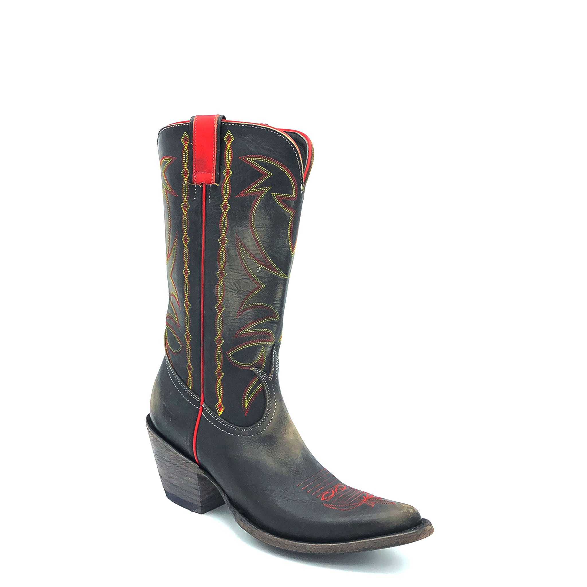 Tin Haul Womens Black/Red Leather Bandida Bandana Cowboy Boots – The Western  Company
